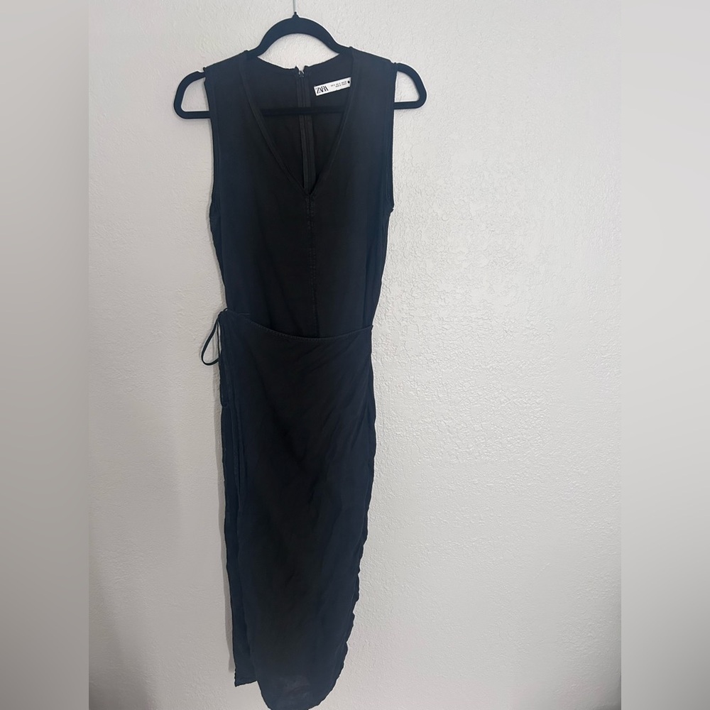 Linen Blend Black Dress- SOLD
